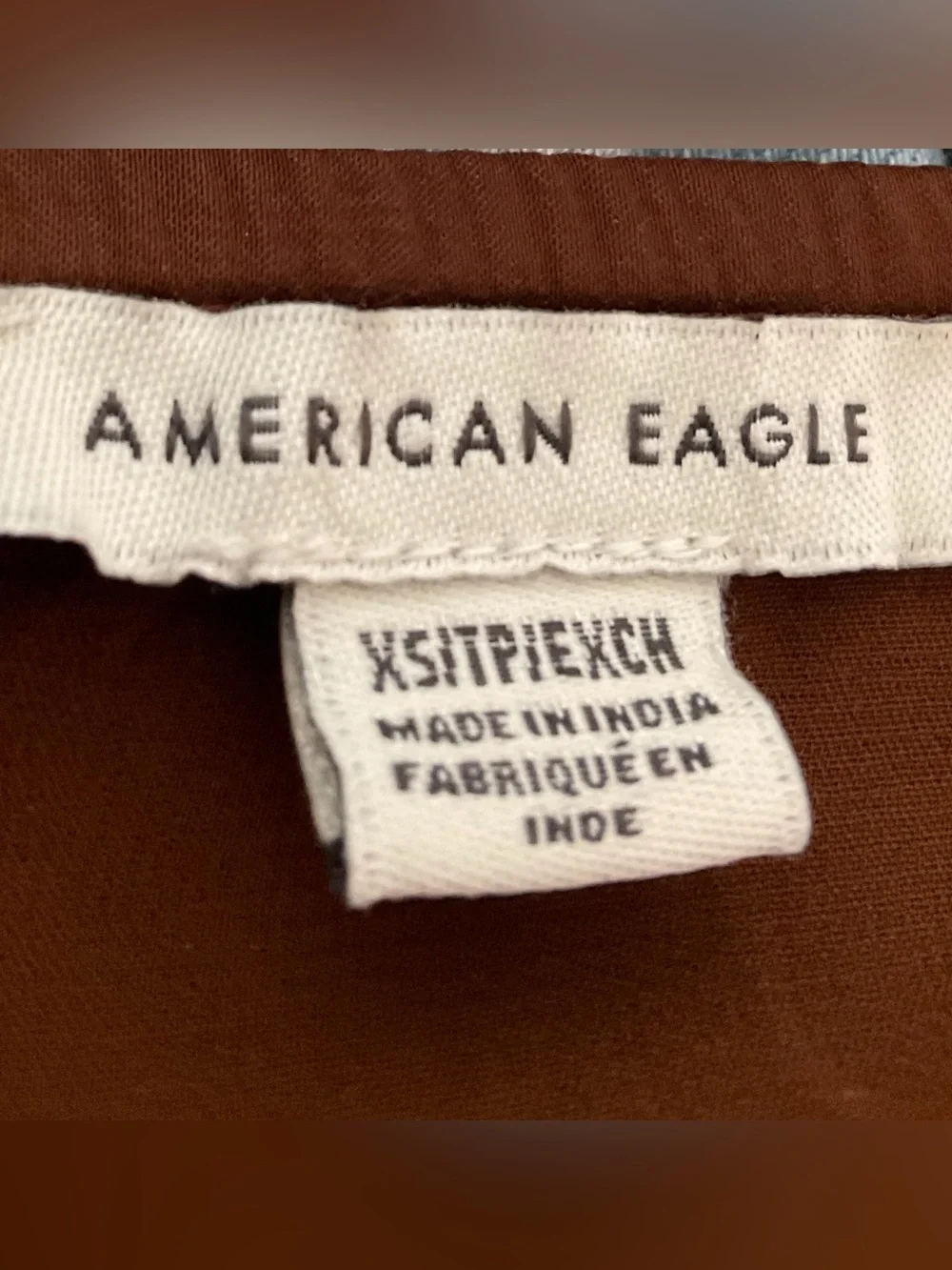 AMERICAN EAGLE Womans Brown Satin Lace Peplum Cami Top Adjustable Straps Size XS_2